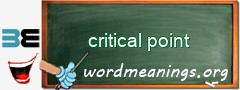 WordMeaning blackboard for critical point